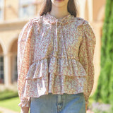 Can-Can Ripple Blouse (Beige Pink) (6643876855926)