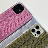 CABLE KNIT HARD JELL CASE_PINK