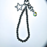 Silver star ball keychain