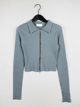ジップアップカラーTシャツ / Zip up collar T-shirt (3color)