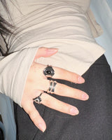 [Baby monster Ruka/Bad villain Ina] Black dot ring