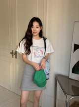 ベアプリント半袖Tシャツ (3color)