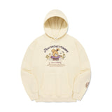 WITTY BUNNY PATCHWORK GRAPHIC NAPPING HOODIE [IVORY]