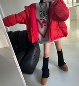 [UNISEX] ハートレターリングオーバーサイズフィットスウェットシャツ