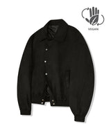 87-STAN031 [Vegan Suede] Voldest Stylish Line Varsity Suede Jacket Black