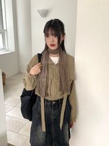 クカD-リングストラップポケットクロップジップアップジャケット
