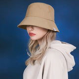 Herringbone label bucket hat BEIGE