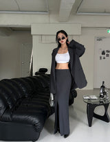 mega deep slit maxi long skirt