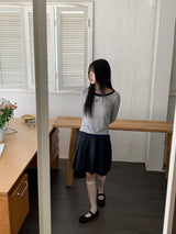Ann's layered color combination round long-sleeved warmer T-shirt