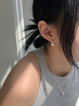 [92.5silver] クラックワンタッチピアス