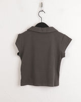 バフィービンテージVネックポケットカラー半袖Tシャツ / Buffy Vintage V-neck Pocket Collar Short Sleeve T-shirt