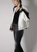 レイシングカラーマッチングレザージャケット / Racing color matching leather jacket (2color)