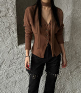 muffler set line cardigan