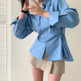 [Good Detail] Two-type Overfit Snap Button Shirt