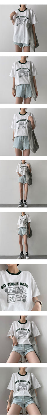 テニスカラーショートスリーブT / Tennis Colored Short Sleeve Tee