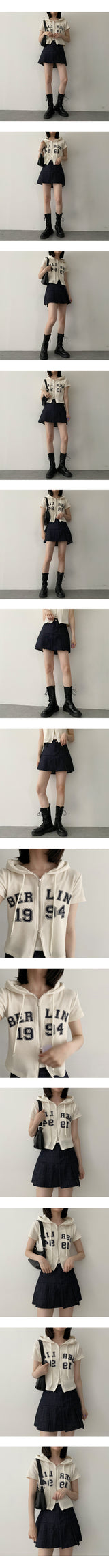 ディーポンスリットプリーツミニスカート / Deepong Slit Pleated Mini Skirt