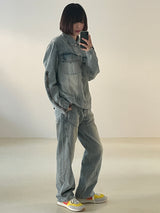 Zipper denim jacket 