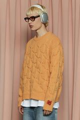 EMBOSSING CLOVER KNIT / SALMON