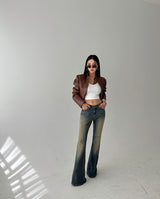 High-Neck Biker Slim Rider Jacket