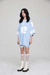 フットボールスタージャージオーバーサイズTシャツ / FOOTBALL STAR JERSEY OVERSIZED T-SHIRT PALE BLUE