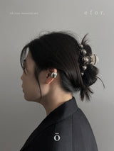 ヘアクリップ シルバーボール_BK