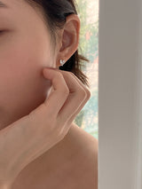 [92.5silver] キュービックハートピアス