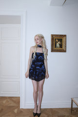 ローズスカーフトップス/ROSE SCARF TOP[blue]