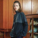 Checkerboard turtleneck t-shirt (6622866047094)