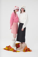 スモールチェリーボタンニットスカート／SMALL CHERRY BUTTON KNIT SKIRT [PINK]