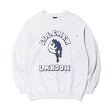 ARCH PRINTING PAINTING SWEAT SHIRT-WHITE MELANGE
