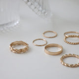 [8セット] デイリーチェーンレイヤードリングセット / [8 set] Daily Chain Layered Ring Set