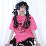 0 6 パンクバンドキャットTシャツ / 0 6 punk band cat t-shirt - PINK