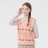 チェリーパターンニットベスト/ CHERRY PATTERN KNIT VEST [PINK]