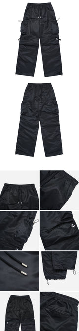 [24SS] SIDE PUCKERING POCKET PANTS BLACK