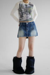 ブラックファーブーツ/black fur boots