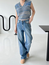 ミックスニットベスト/Mix Knit Best (3color)