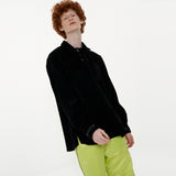 Melting Button Shirt [Black] (6592393183350)