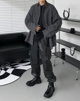 デニムオーバーサイズフィットシャツ/SI Denim Oversized Fit Shirt (2 colors)