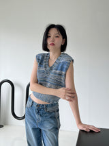 ミックスニットベスト/Mix Knit Best (3color)