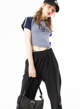 ラグラン クロップ Tシャツ / RAGLAN CROP-T(BLUE)