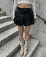 Leather cargo skirt pants