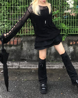 ビンテージパンクダメージロングニットウェア