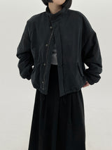 ウールショートパッデッドジャンパー/Wool short padded jumper (2color)