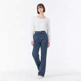 Womans Signature Stud Straight Fit Denim Pants Indigo