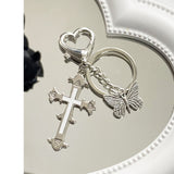 ハイティーンクロスペンダントキーチェーンキーリング / High Teen Cross Pendant Keychain Keyring