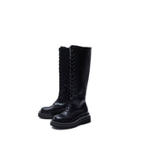 Lace-Up Walker Boots(Black)