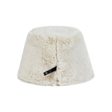 Fur Long Label Solid Drop Bucket Hat Cream
