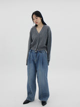 ユニセックスボタンデニムパンツ/Unisex button denim pants