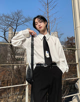 FOR YOU , ワイドバールンシャツ/[Plan-Made] Collared Shirt