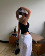 ホールターレイヤードノースリーブトップ